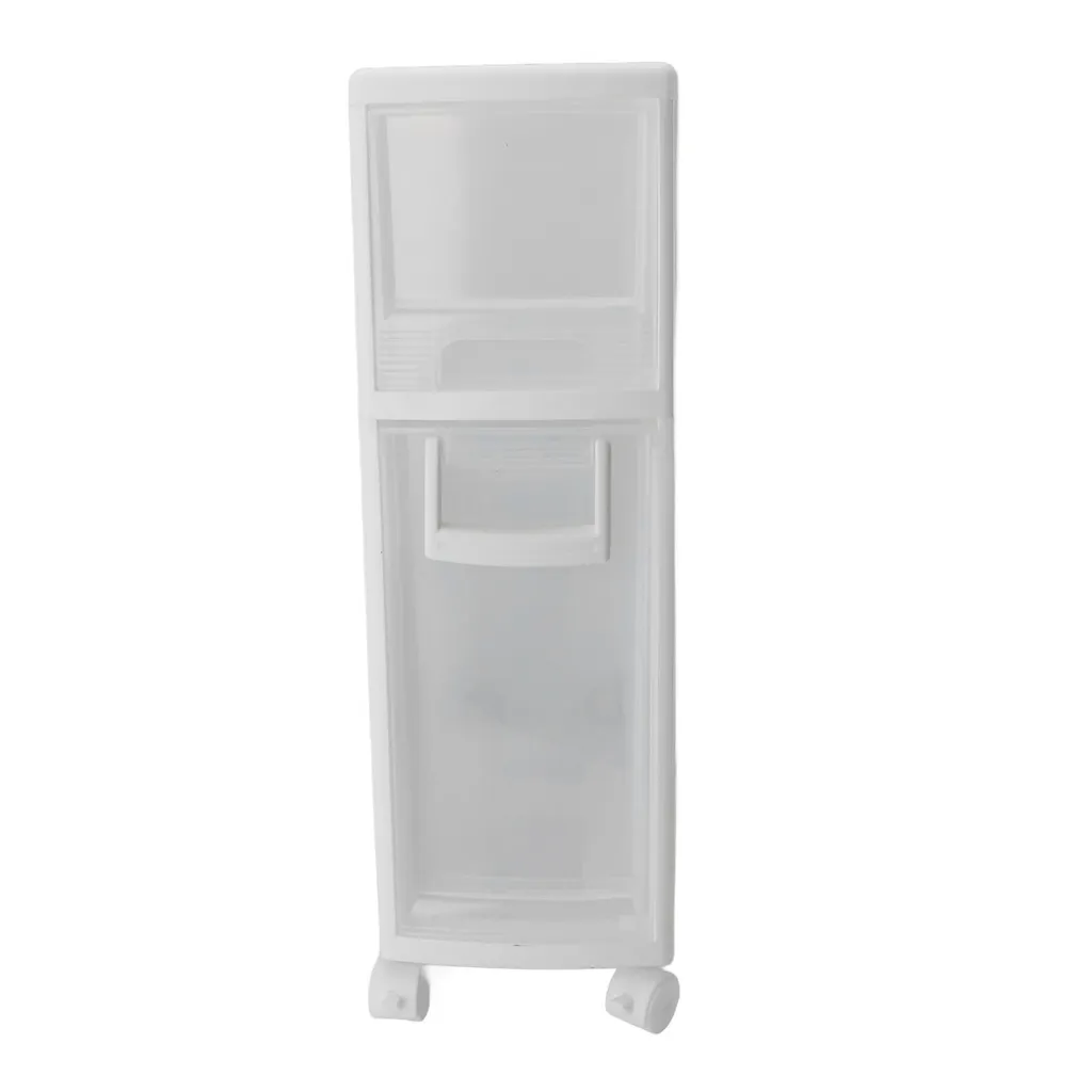 Rangement salle de bains étroit pour petits espaces - Meuble mobile 4 niveaux