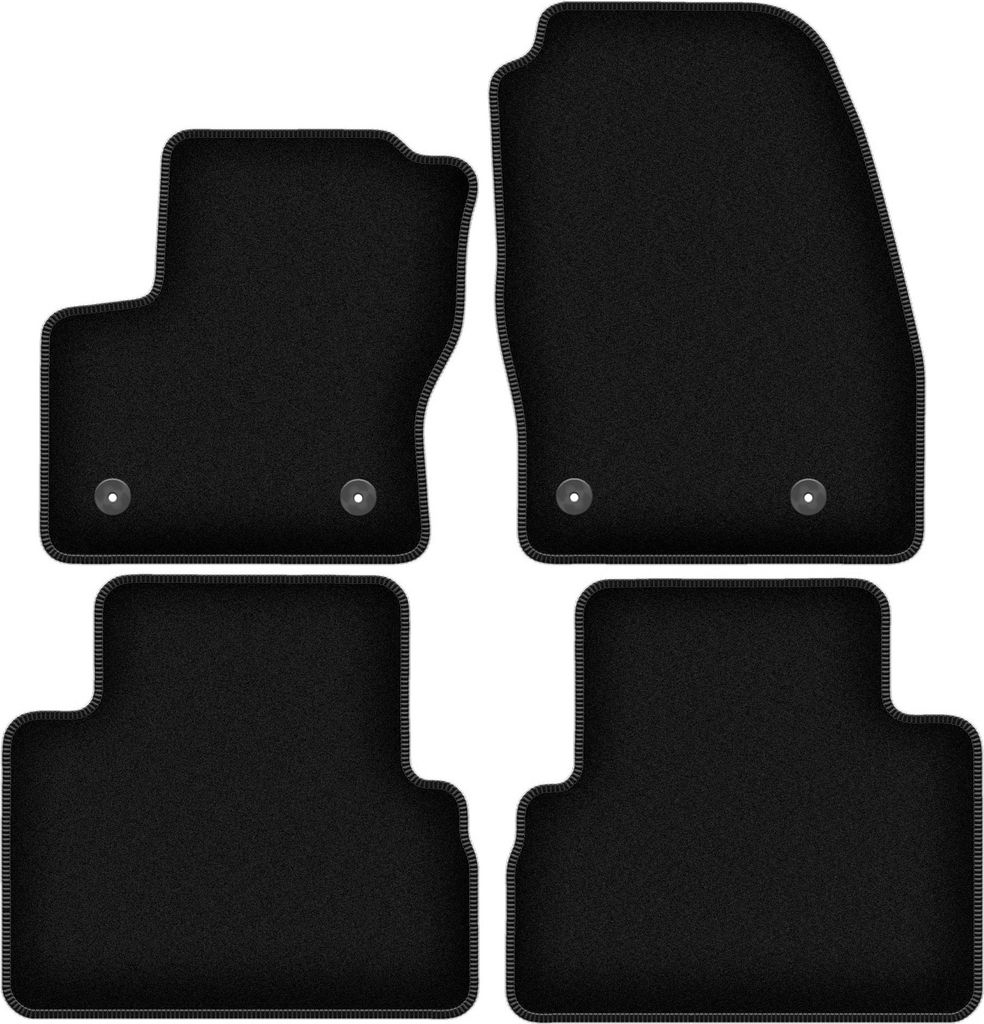 Wielganizator Velours-Autoteppiche – passend für Ford C-MAX MK2 (Minivan, Bj. 2015-2019) – schwarz, passgenau, mit Befestigungen set 4 Stk.
