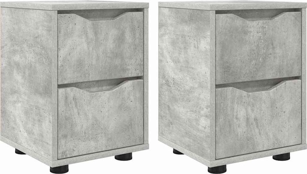 Nachttische 2 pcs Beton Grau 30,5 x 30 x 43 cm Holzwerkstoff