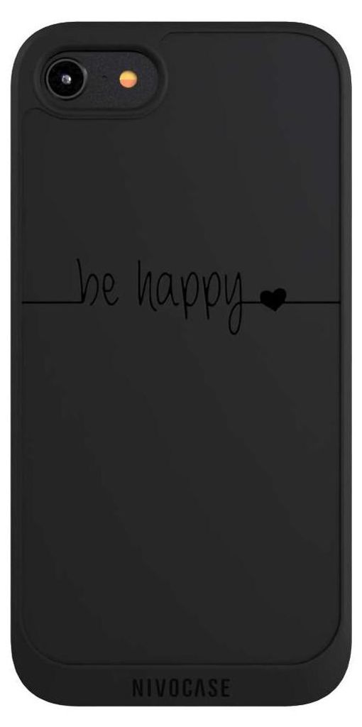 NIVOCASE Handyhülle für Apple iPhone 8 Hülle NIVOpure Case Schwarz Glück Statement Motiv ohne Hintergrund