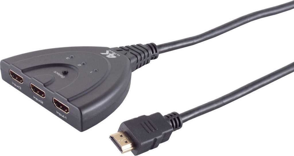 HDMI Umschalter 3x1, ABS, 4K60Hz, Eco, schwarz