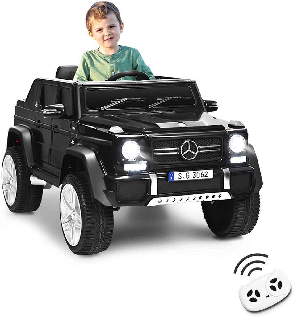 Elektro Kinderauto 12V 2x Motor mit 2,4G-Fernbedienung, Hupe und LED  Vorderlicht, bis 5 km/