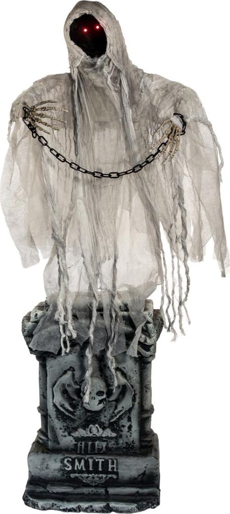 Grabstein mit Kettengeist Halloween Animatronic 130cm
