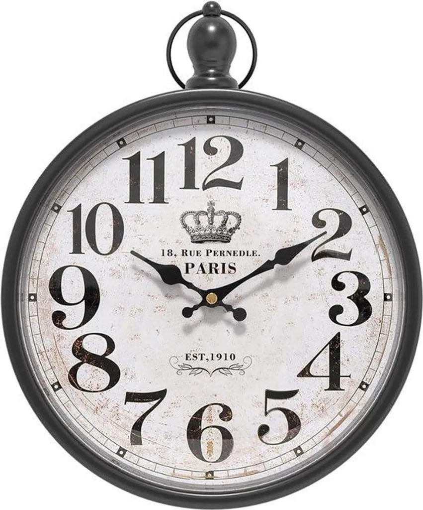Horloge murale de style ancien et rétro coloris noir mat pour salon
