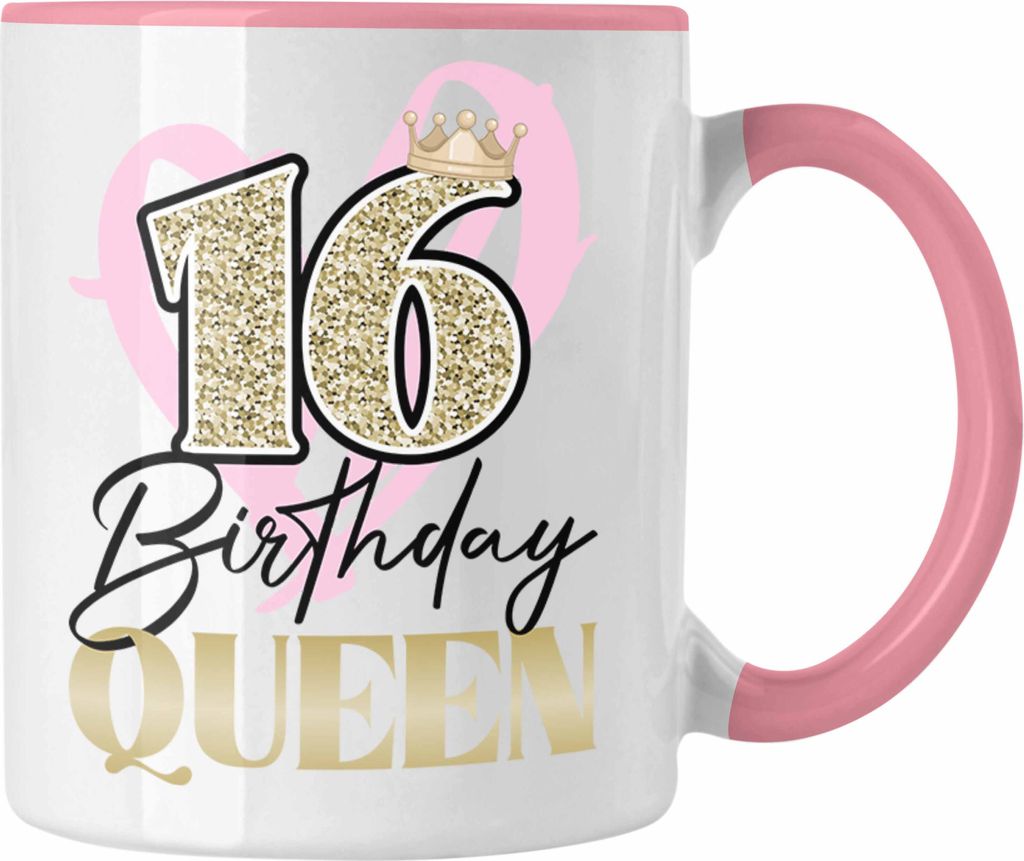 Trendation - 16. Geburtstag Tasse Geschenk Mädchen Geschenkidee Lustig Spruch 16 Geschenke Geschenkideen zum 16 Bday 16er Tochter Kaffeetassen (Rosa)
