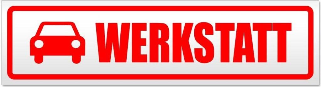 Kiwistar Werkstatt mit Auto Magnetschild Schild magnetisch - 45cm Rot - Magnetfolie für Auto PKW Kfz