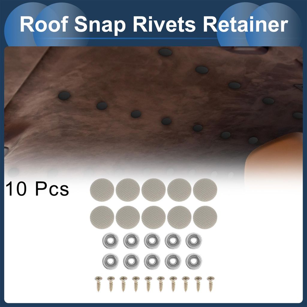Headliner Knopf Schnalle Reparatur Clip, Auto Dach Innenraum Decke Fixierung Dach Snap Nieten Halterung Metall Gingham Beige, 10 Stück