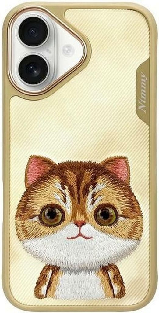 Nimmy Hülle Iphone 16 6.1 Khaki Big Eyed Pet 2.0 Cat