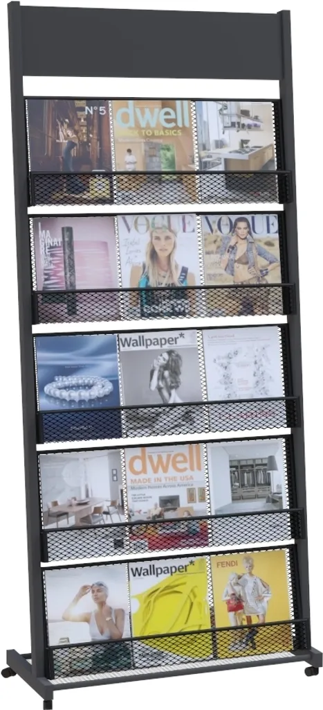 Porte-brochures mobile A4 pour organiser vos journaux en zone commune