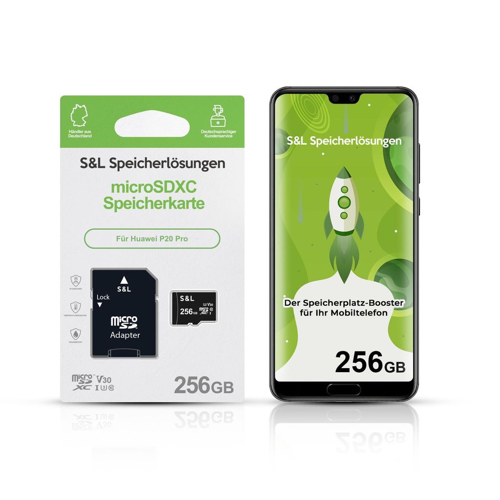 microSD Speicherkarte S&L für Huawei P20 Pro - Speicherkapazität: 256 GB