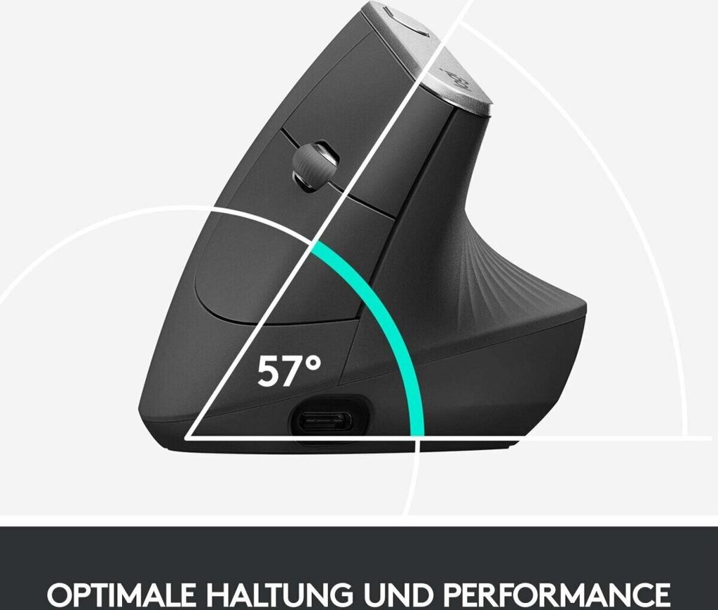 Logitech Wireless Mouse MX Vertical ergonomisch black Obrázok produktu 3