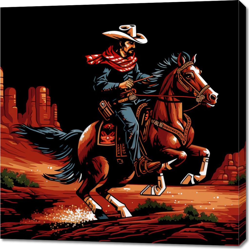 Bild 90x90cm Galopp durch die Prärie