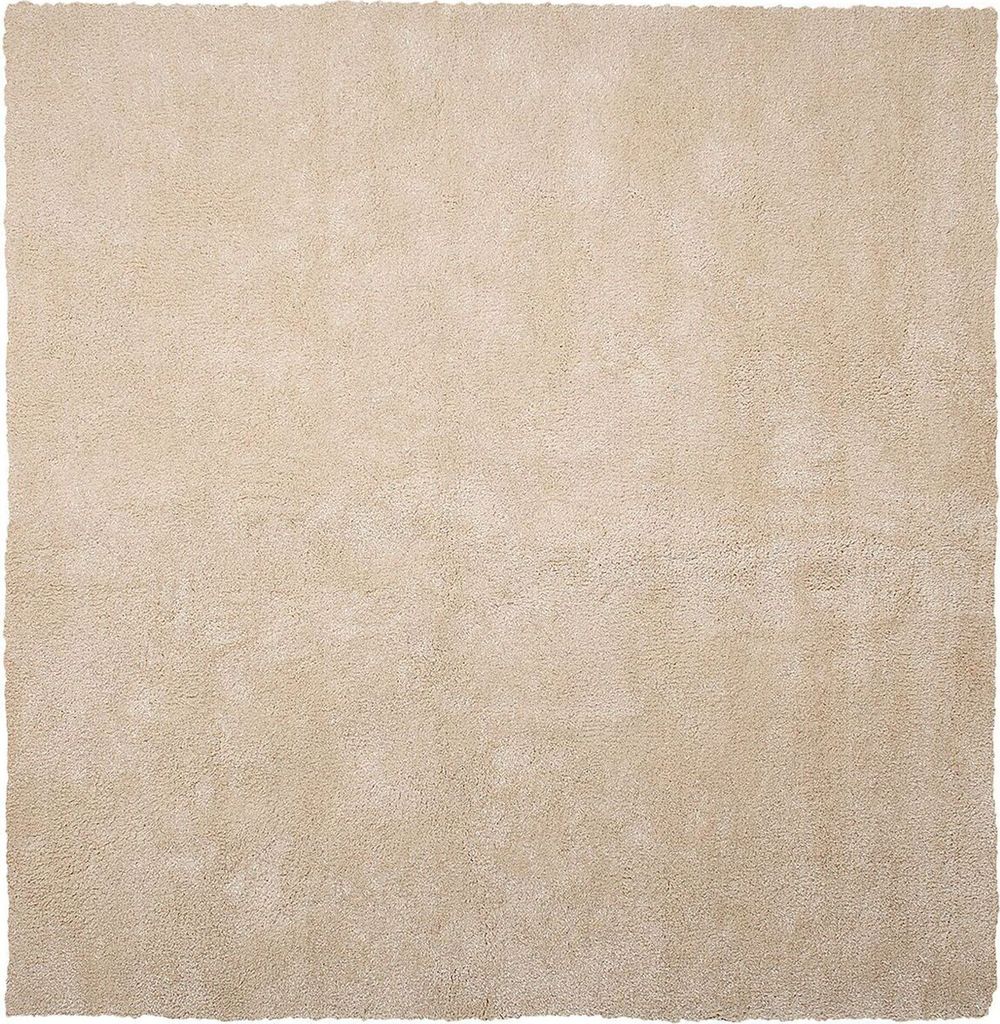 BELIANI Teppich Beige Polyester 200 x 200 cm Quadratisch Hochflor Modern Maschinengetuftet Fußbodenheizung Geeignet Wohnzimmer Schlafzimmer Flur