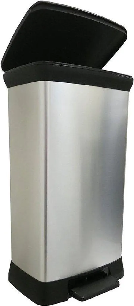 Poubelle Tiroir 50L Étroite - Argent Aspect Métal - Gain de Place Cuisine
