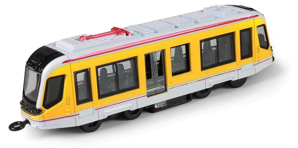 Gelbe Metallstraßenbahn 20 cm Produktbild 