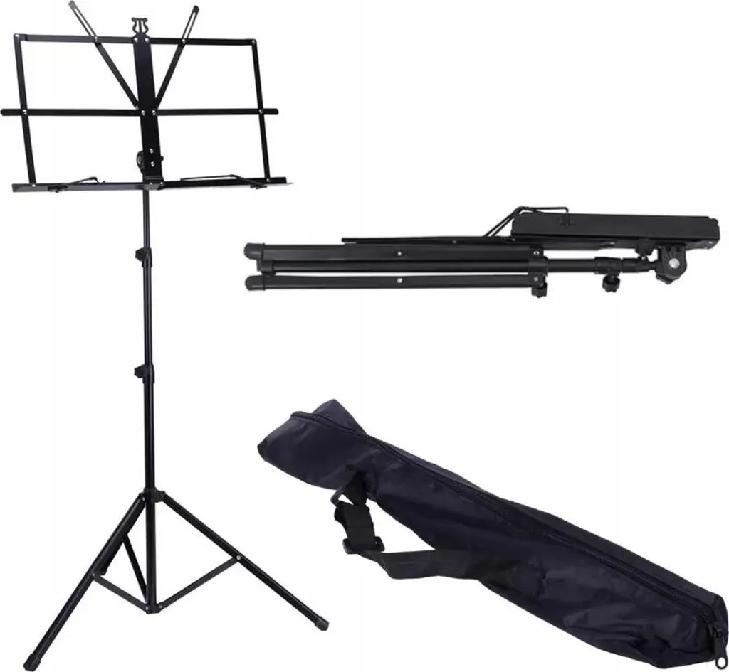 Pupitre de musique transportable pour orchestre, réglable avec son sac noir