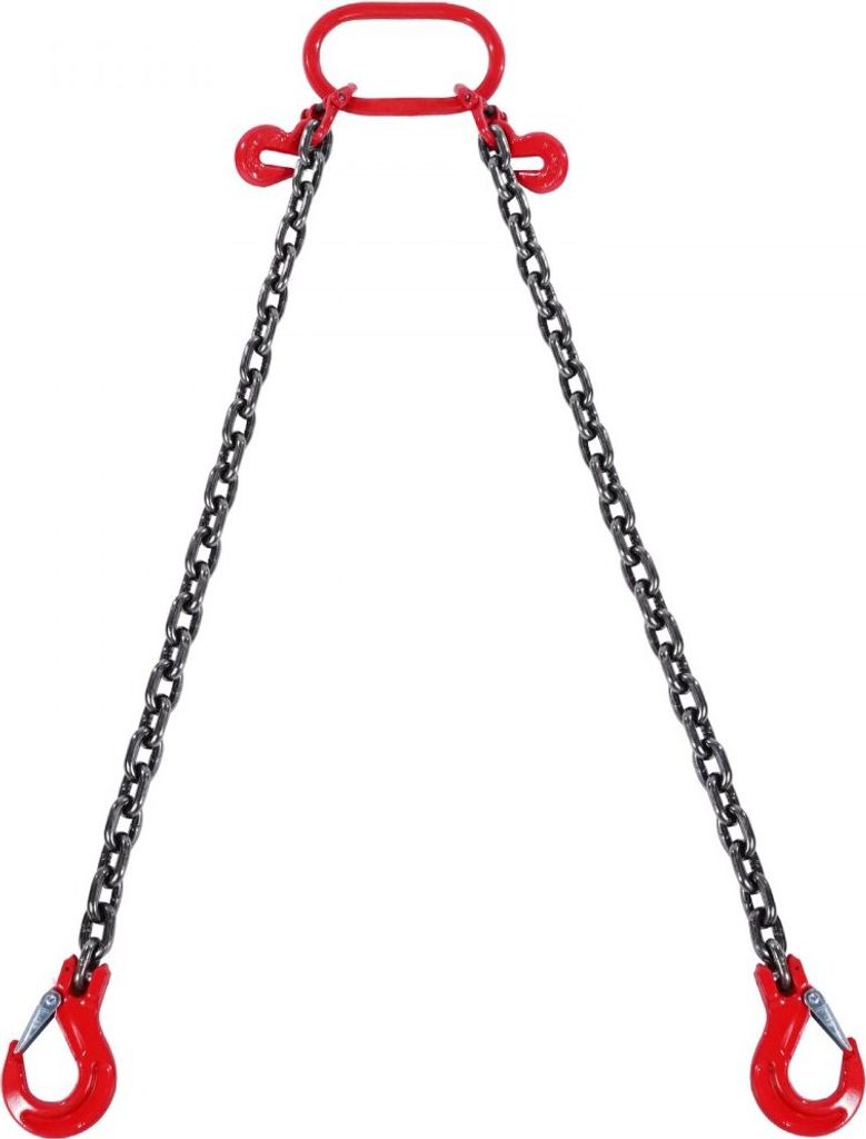 Kettengehänge 1,8m x 8mm - Anschlagkette 2-Strang - Krankette bis 2993kg - Forstkette für schwere Lasten - langlebig und robust