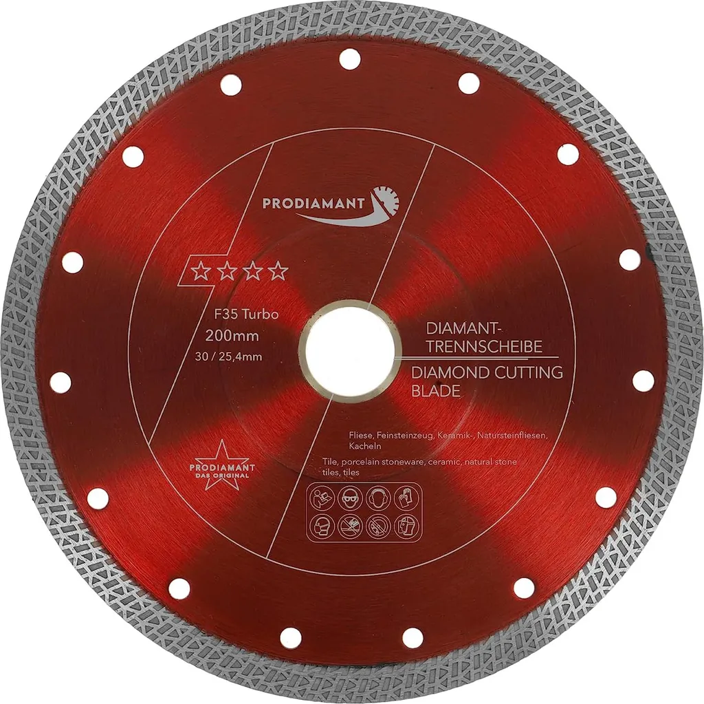 Disque diamanté PRODIAMANT 200 mm F35 pour carrelage et grès cérame
