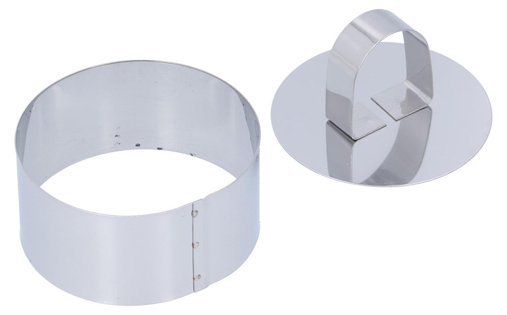 Kuchen-Mousse-Ringform, Edelstahl, Dessertringe, Ausstecher für Salate, Gebäck, Backwerkzeug, rund: 4 x 8 cm