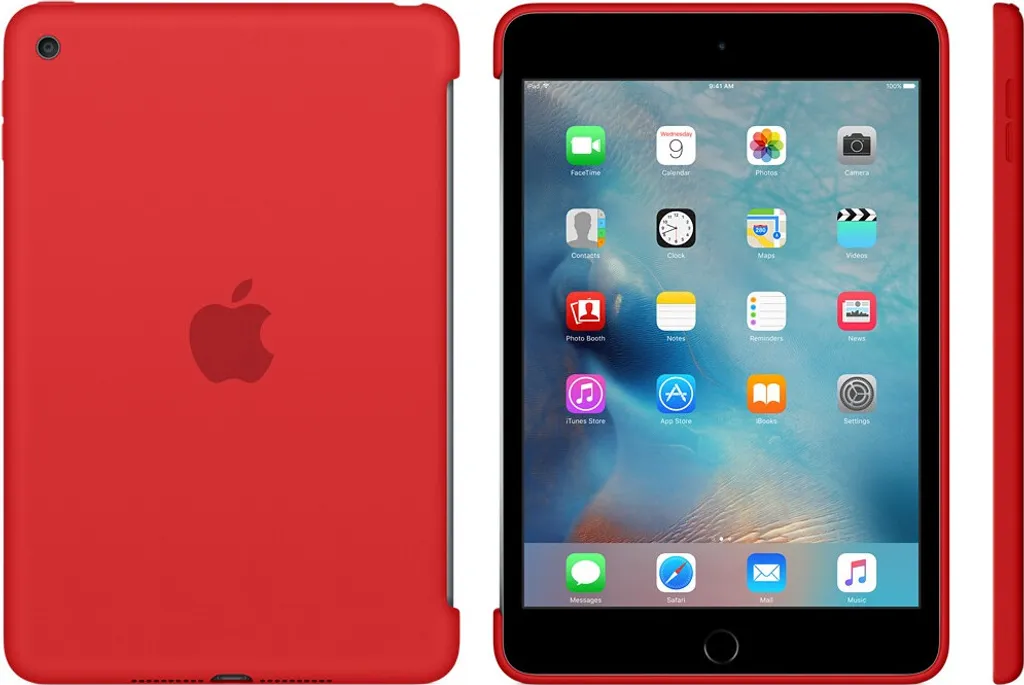 Etui iPad mini 4 Rouge en Silicone Doux Finition Soft Touch Durable - 3