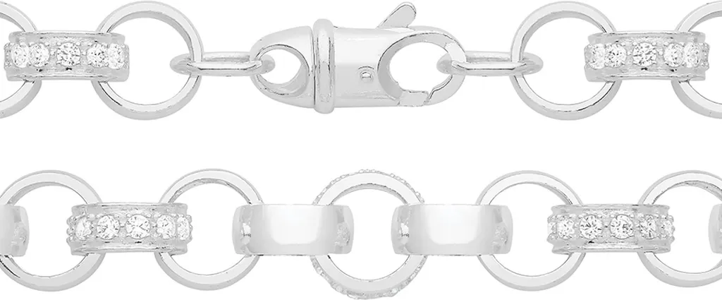 Bracelet Femme Chic pour Mariage en Argent 925 et Zirconium 20 cm