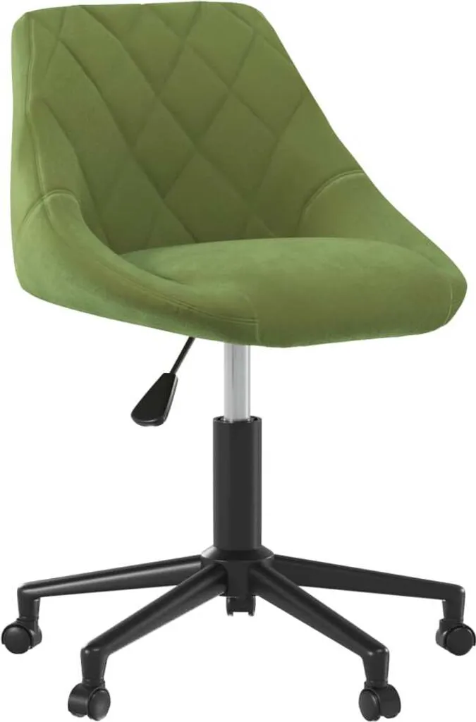Sedia da Ufficio Velluto Verde Chiaro Girevole: Stile Retrò e Comfort