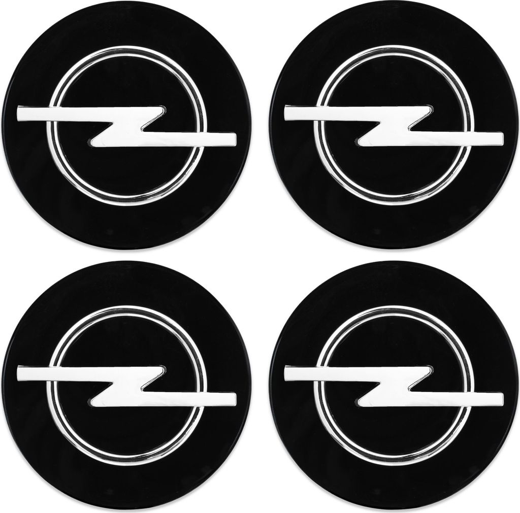 Abdeckkappen OPEL 64 mm schwarz ohne Rahmen