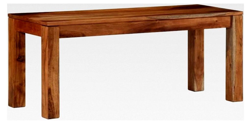 Sitzbank 110 cm aus massivem Akazienholz für Aufbewahrung und Eingangsbereich