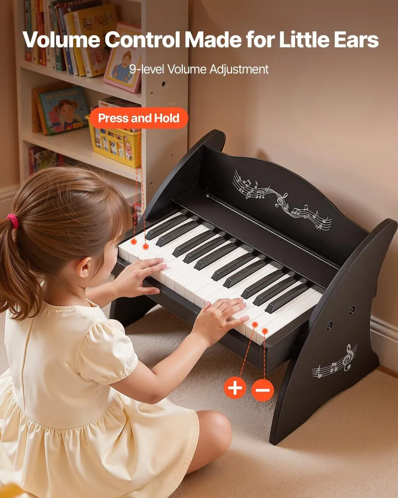 Piano numérique enfant 25 touches avec volume réglable et double charge - 4
