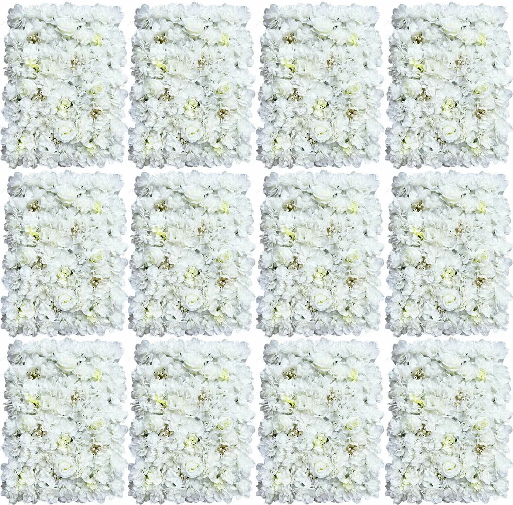 Panneau Floral Artificiel 60x40cm avec Roses et Eucalyptus Réalistes