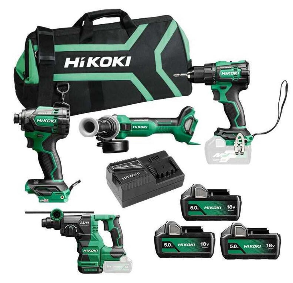 Pack 4 outils sans fil 18V (3x5.0 Ah) en coffret - HIKOKI Image du produit 