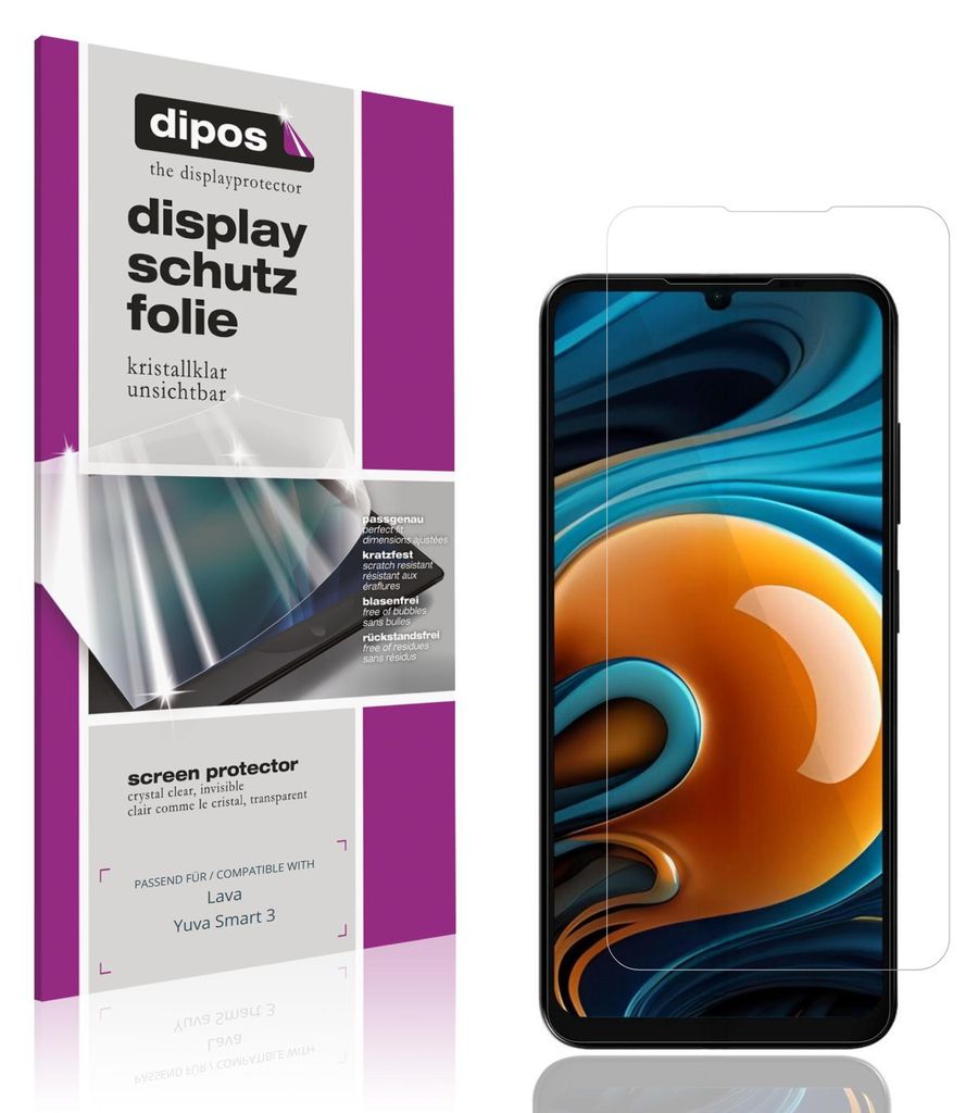 4x Schutzfolie für Lava Yuva Smart 3 klar Displayschutzfolie Folie Display Schutz dipos
