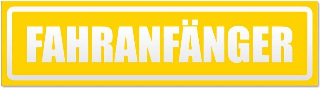 Kiwistar Fahranfänger invertiert Magnetschild Schild magnetisch - 45cm Gelb - Magnetfolie für Auto PKW Kfz