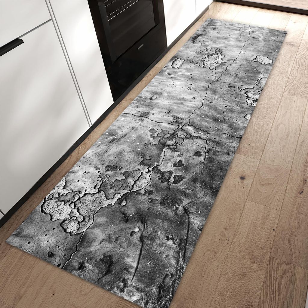 Küchenteppich 60x90cm rutschfest & abwischbar PVC Läufer - Abgenutzte Wand