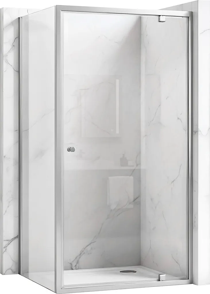 Cabine de douche Rea Primo Swing 80x100 Chrome - Accès d'angle élégant