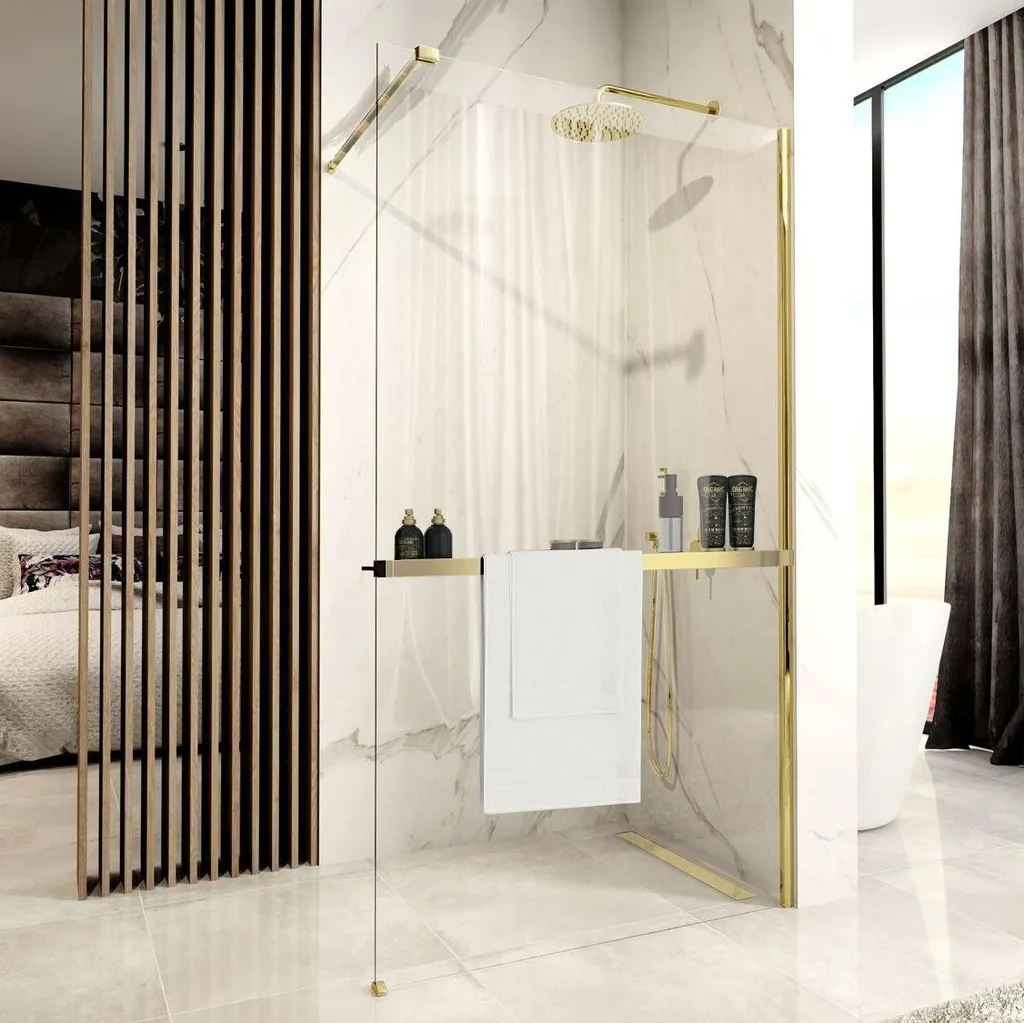 Gancio Asciugamani Bagno 2 Pezzi In Acciaio Inox SUS304 - Moderno, Oro Spazzolato, Montaggio A Parete, Accessori Bagno GTA20802BG