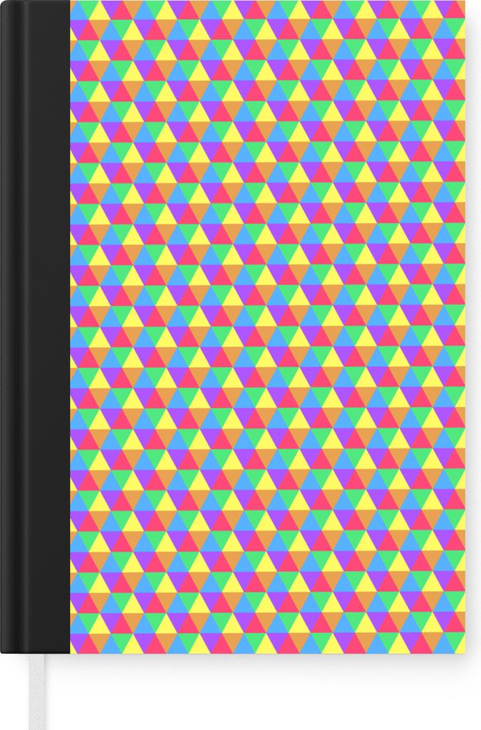 MuchoWow Notizbuch Tagebuch Haushaltsbuch Notebook A5 Sechseck - Regenbogen - Muster - Notizblock - Notizheft - Notebook - Schreibblock - Papier