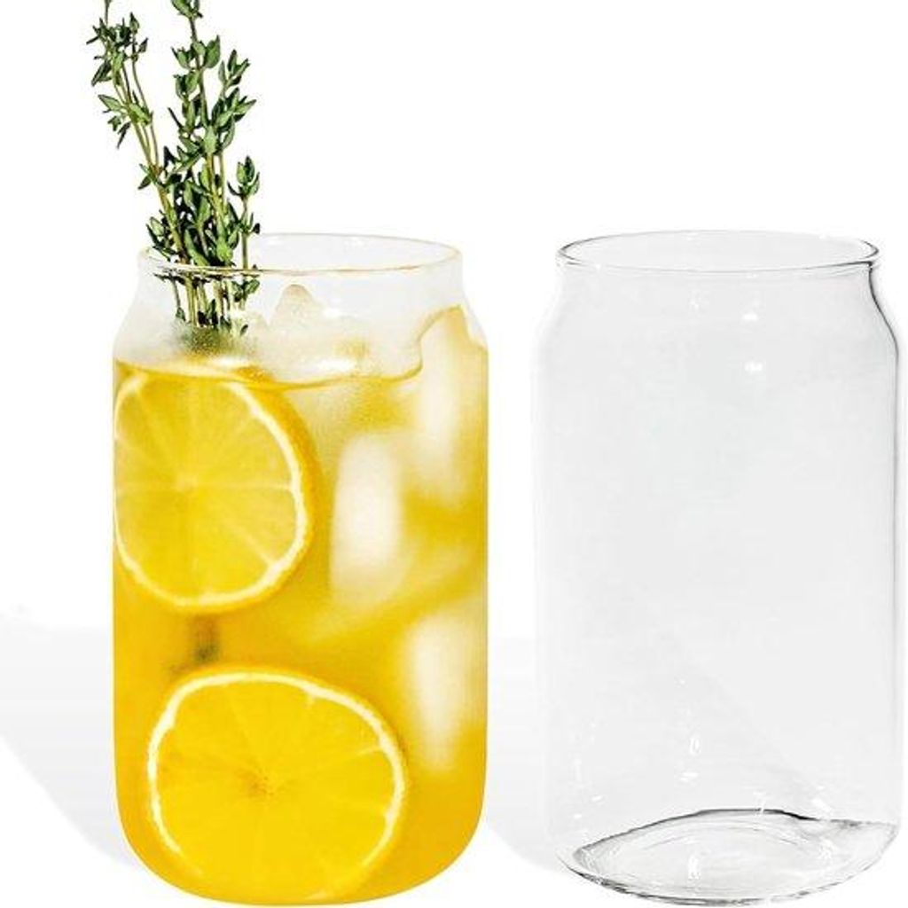 2 Stück - 400ml Trinkgläser - Eiscafégläser - Wellenglas-Tumbler - Wasserbecher - Langdrinkgläser - Cocktailbecher - Dauerhaftes Trinkgeschirr...
