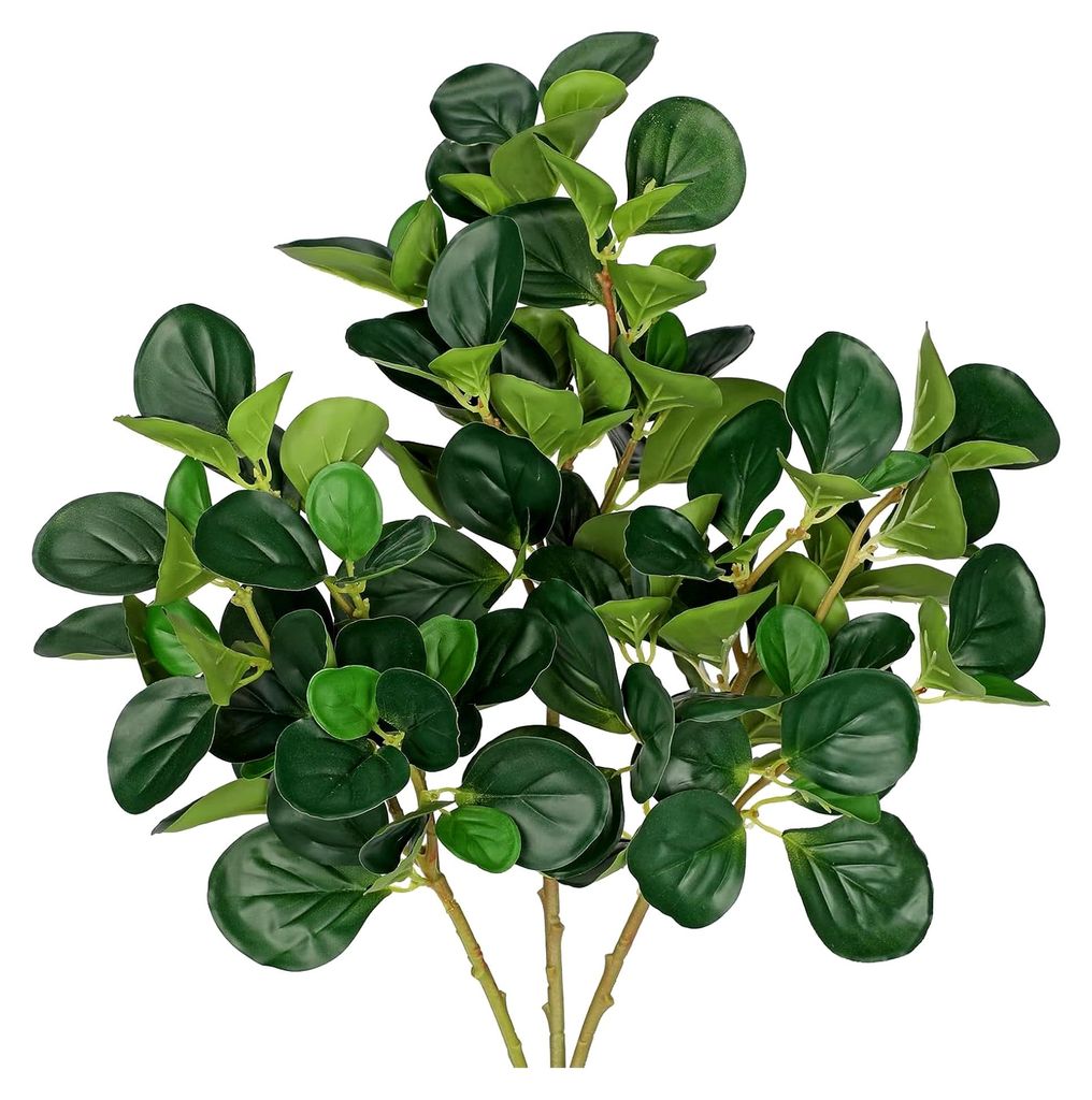 3 Stück Künstliche Pflanze Zweige Deko 55 cm Ficus Zweige Künstlich Grün für Vase Arrangement Tischdeko Heimdeko