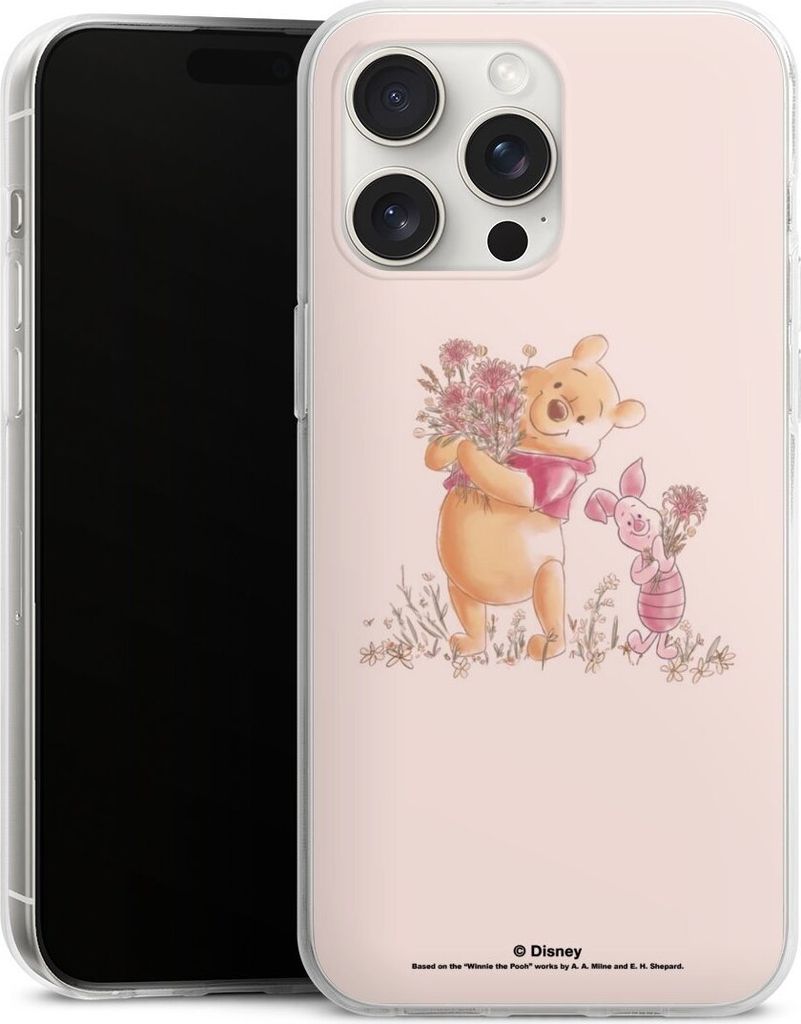 DeinDesign Handyhülle für Apple iPhone 15 Pro Max Silikon Hülle Case Smartphone Schutzhülle Disney Offizielles Lizenzprodukt Winnie Puuh Ferkel