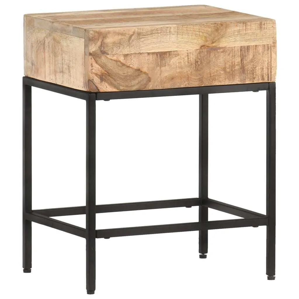 Tavolino Etnico 40x30x50 Legno Massiccio Mango - Arredo Naturale