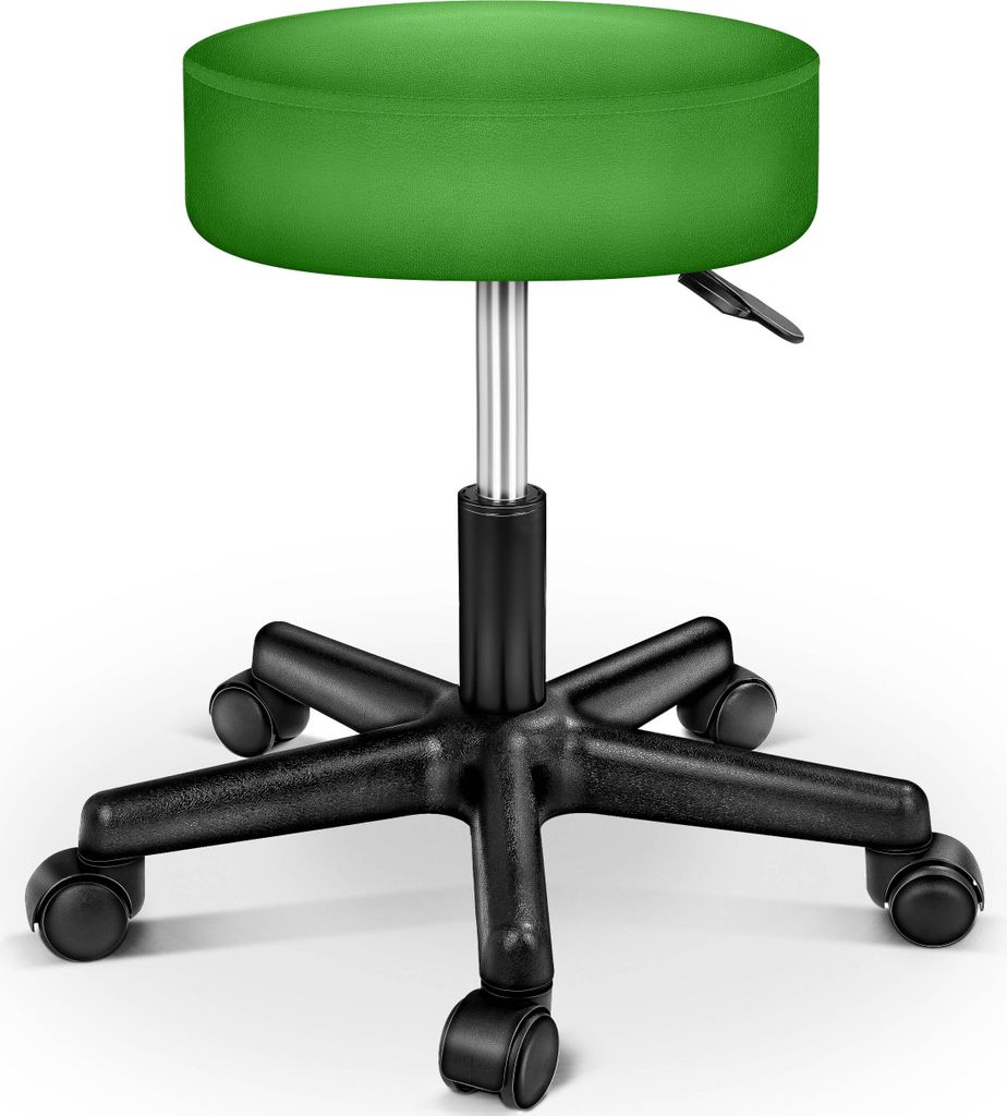 TRESKO Rollhocker Grün Arbeitshocker Hocker Drehhocker Produktbild 1