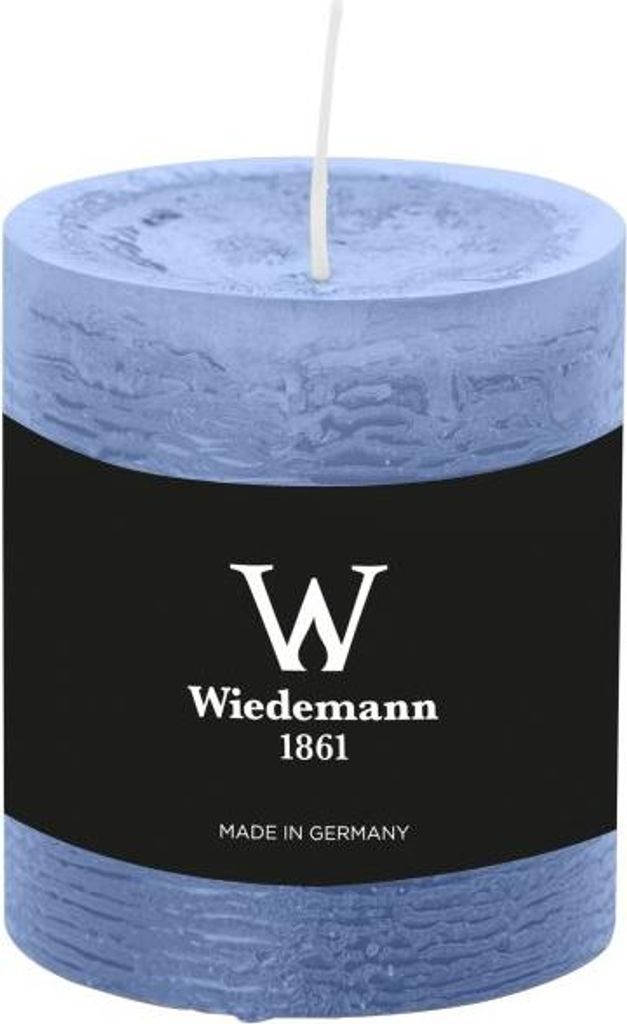 INNA-Glas Stumpenkerze AURORA, graublau, 8 cm, Ø6,8 cm, 34h - Germany - Votivkerze