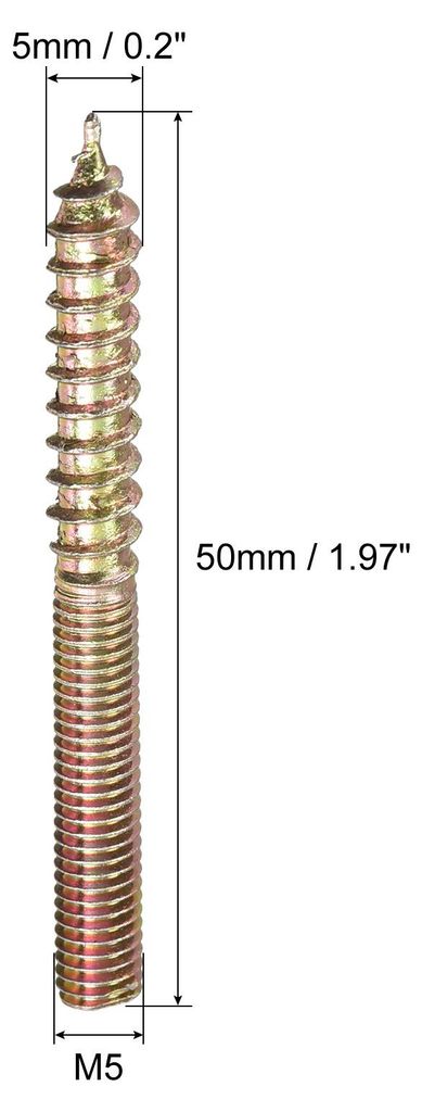 12 Stš¹ck M5 x 50 mm Stockschrauben doppelseitige Gewindestiftschrauben zum Verbinden von Holzm?beln
