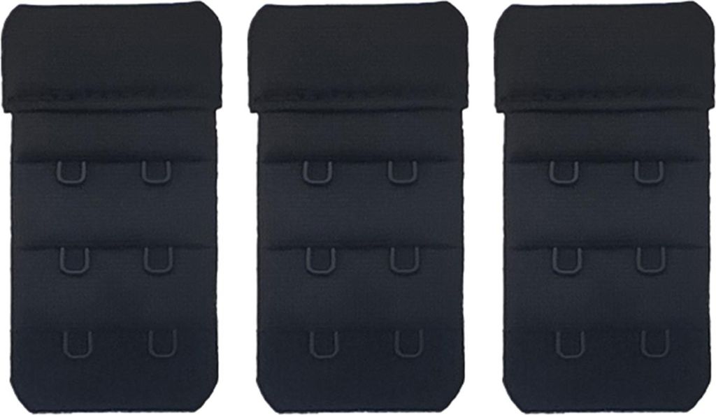 3er Set BH-Verlängerungen 2-reihig, 32 mm schwarz