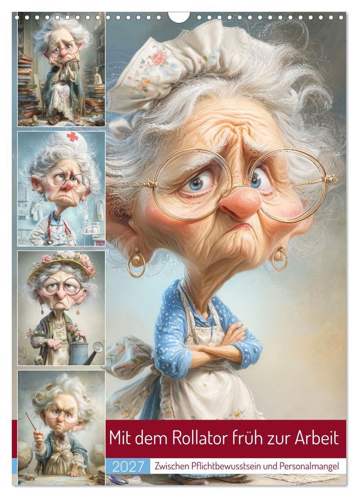 Mit dem Rollator früh zur Arbeit (Wandkalender 2027 DIN A3 hoch), CALVENDO Monatskalender