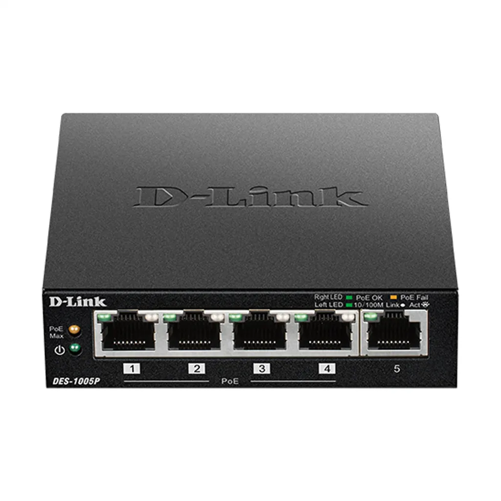 Switch PoE 5 Ports D-Link DES-1005P avec Alimentation 60W Intégrée