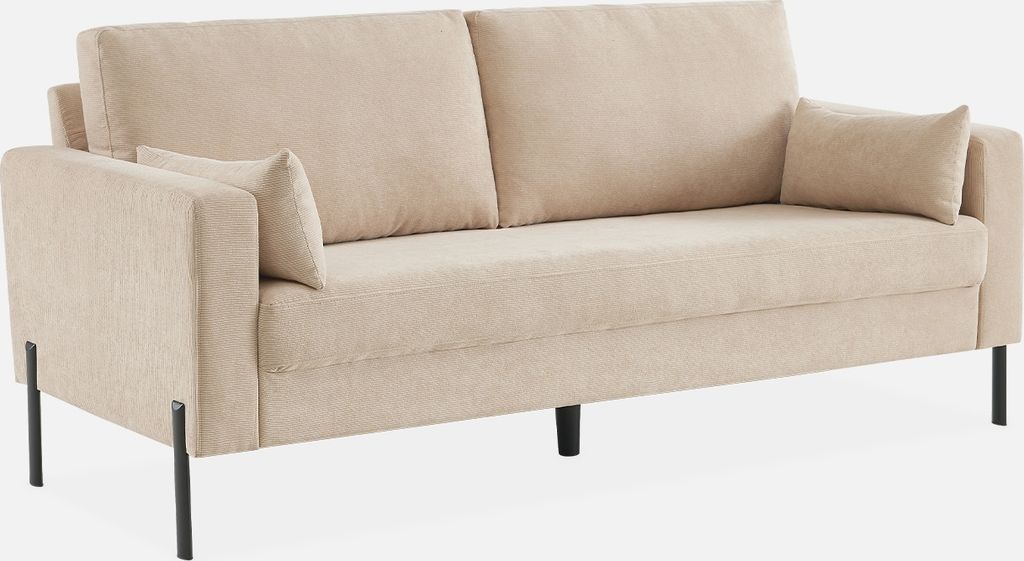 sweeek - 3-Sitzer-Sofa mit Cordbezug - Beige