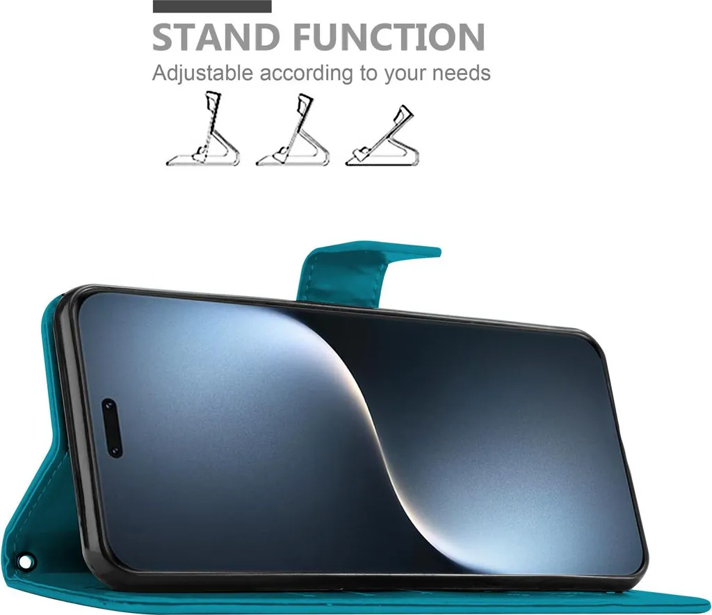 Custodia Libretto Honor Magic 7 Pro Cadorabo Blu Fiori Stand Carte - 3