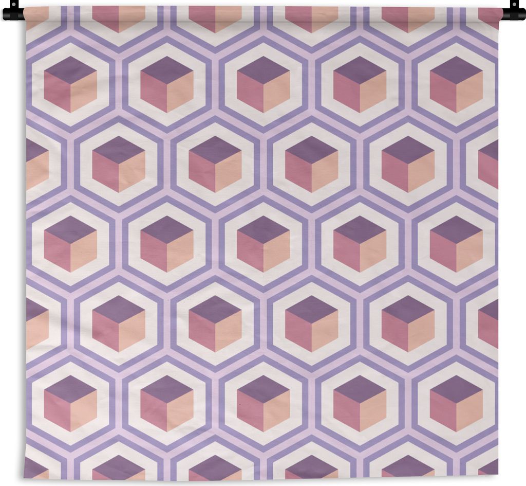 MuchoWow Wandteppich Wandbehang Würfel - Muster 60x60 cm Tapisserie Dekoration Wandtuch - Dekorationen - Wand Decke